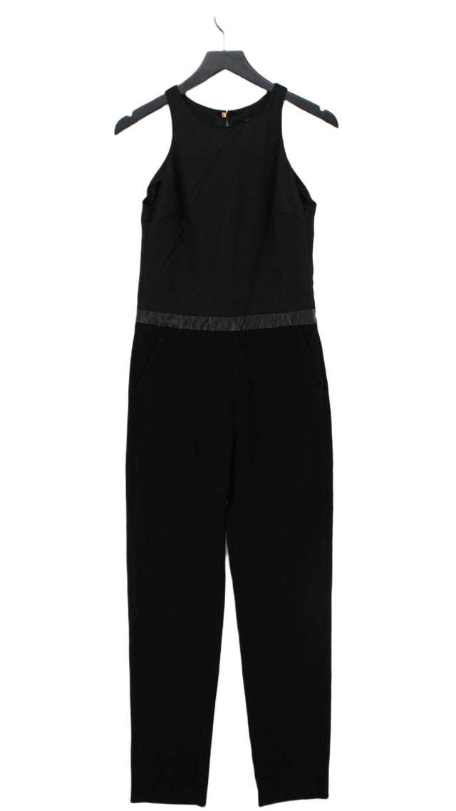 Maje Women's Jumpsuit UK 8 Black Other with Elastane, Polyamide, Polyester