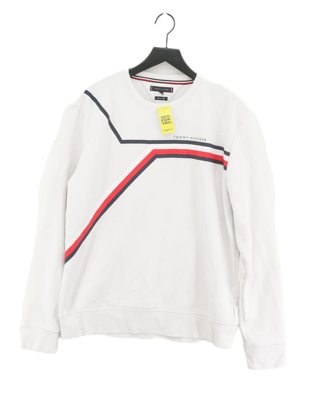 Tommy Hilfiger Men's Jumper XXL White Cotton with Polyester