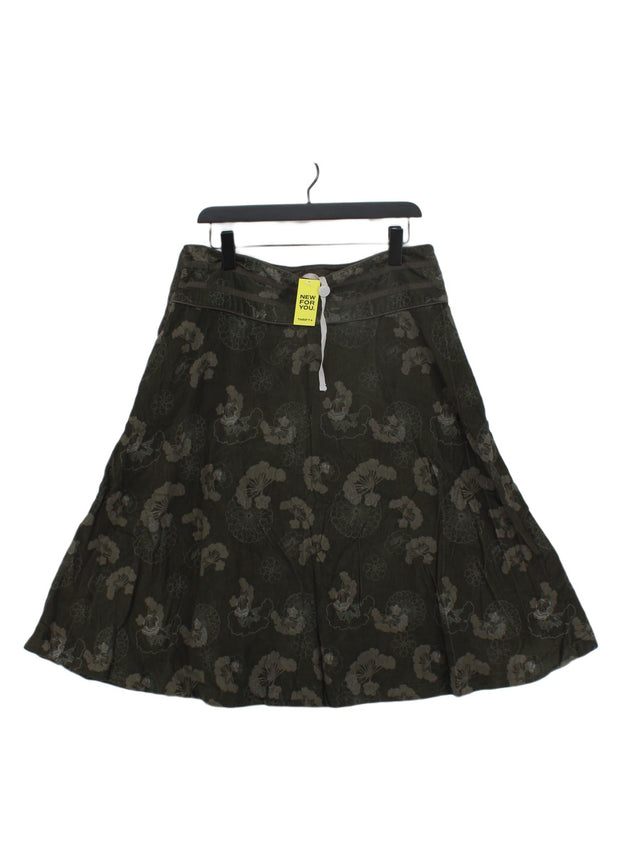 FatFace Women's Midi Skirt UK 14 Green 100% Cotton