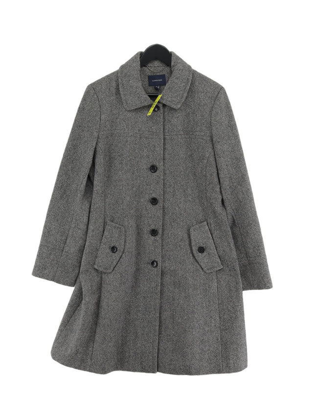 Lands End Women's Coat UK 14 Grey Wool with Nylon, Polyester, Rayon