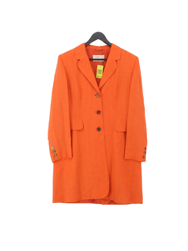 Country Casuals Women's Blazer UK 14 Orange Viscose with Linen, Silk