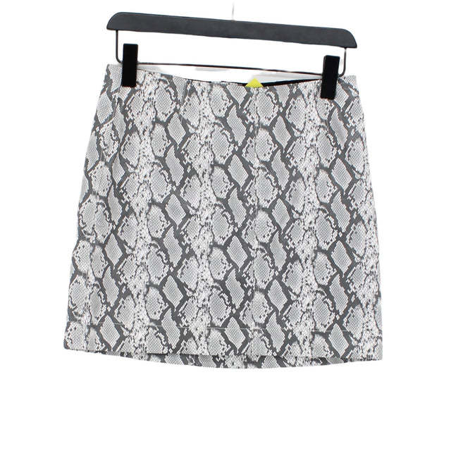 Monki Women's Mini Skirt UK 10 Grey Viscose with Other, Polyester