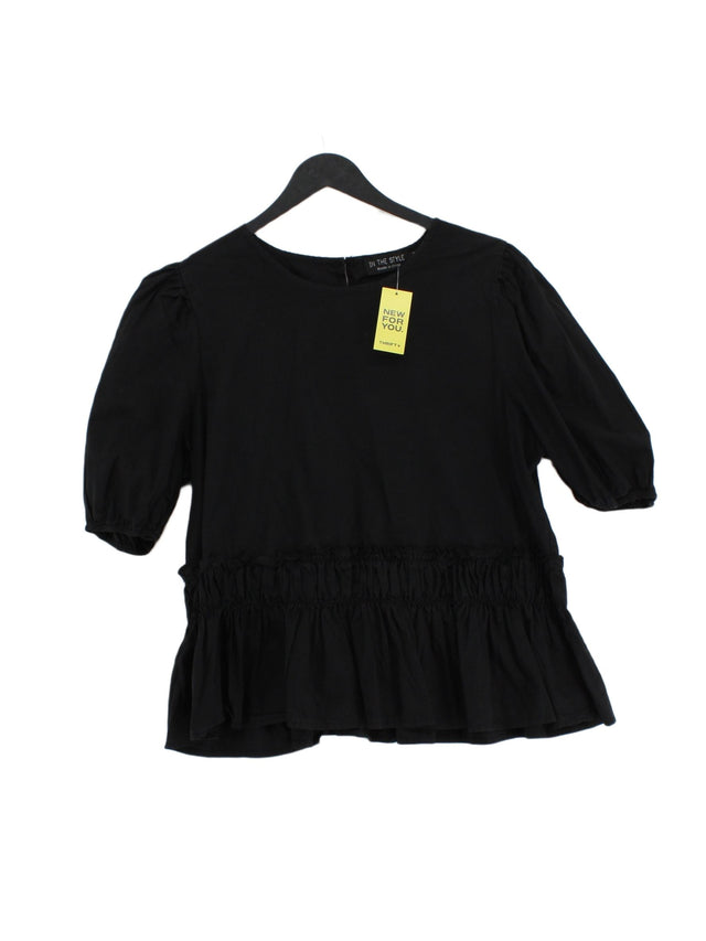 In The Style Women's Top UK 16 Black 100% Cotton