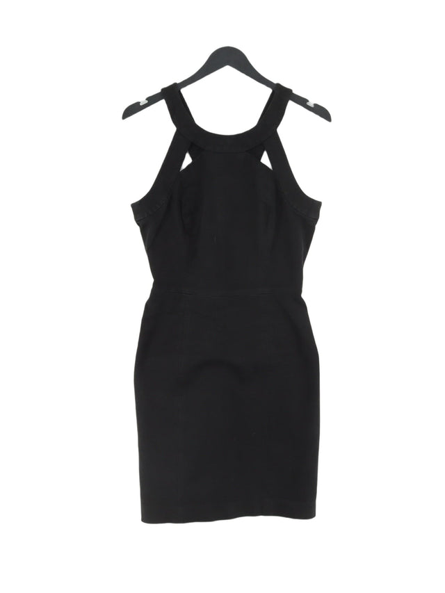 Banana Republic Women's Midi Dress UK 6 Black Cotton with Elastane, Viscose