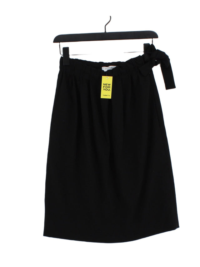 Yves Saint Laurent Women's Midi Skirt UK 8 Black 100% Wool