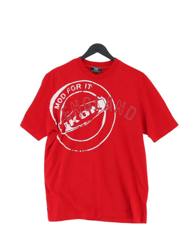 Ikon Men's T-Shirt M Red Polyester with Cotton