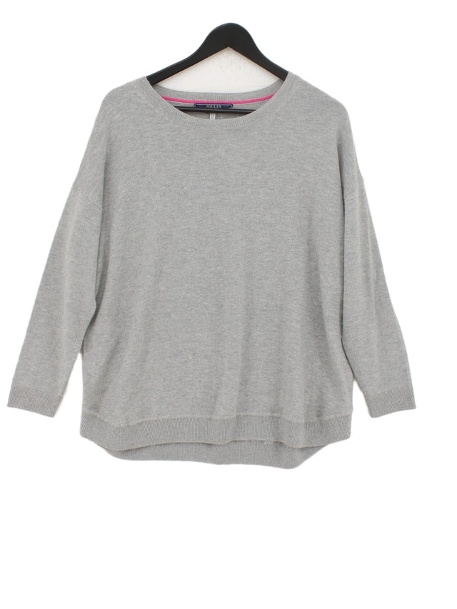 Joules Women's Jumper UK 14 Grey Polyester with Viscose, Wool