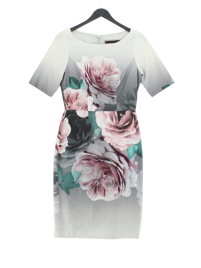 Betty Jackson Women's Midi Dress UK 8 Multi Cotton with Elastane, Polyester