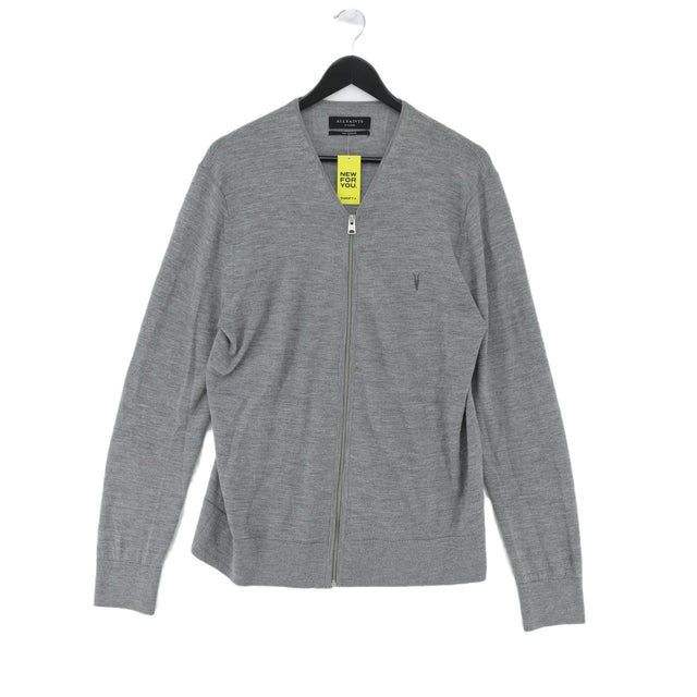 AllSaints Men's Jumper XL Grey 100% Wool