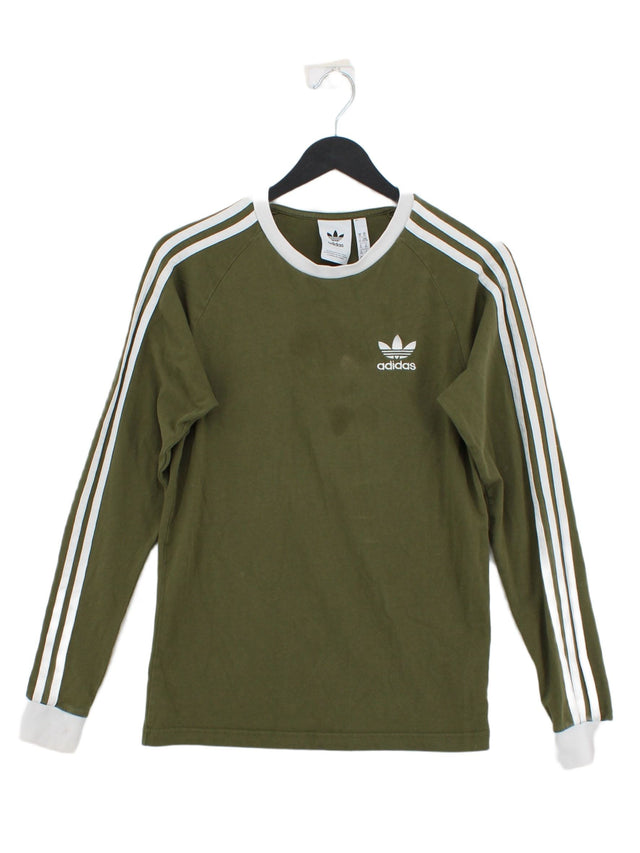 Adidas Men's T-Shirt XS Green Cotton with Elastane, Other