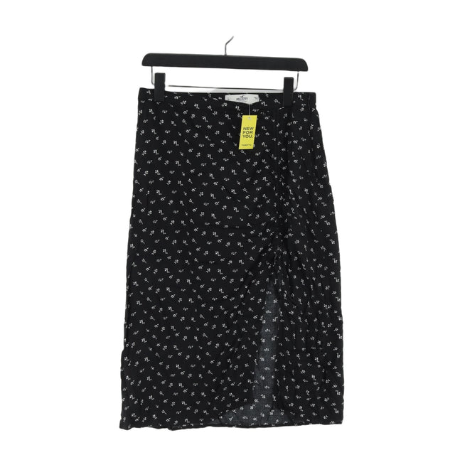 Hollister Women's Midi Skirt L Black 100% Viscose