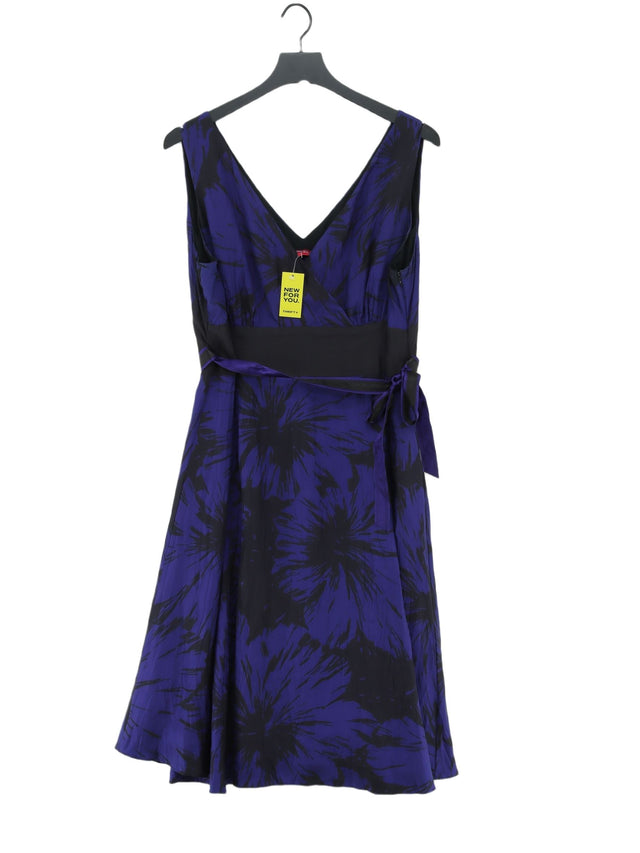 Monsoon Women's Midi Dress UK 18 Purple Silk with Polyester
