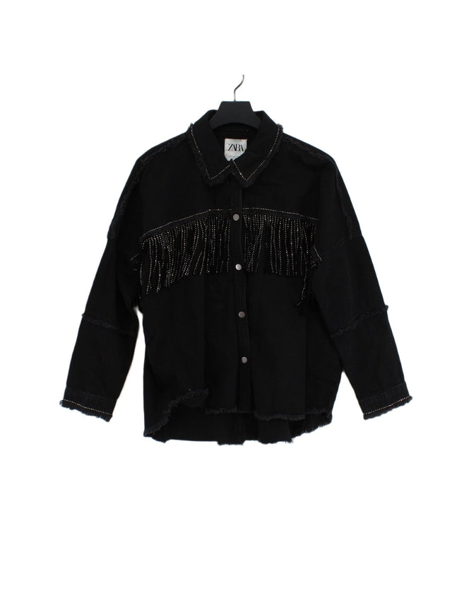 Zara Women's Shirt M Black 100% Cotton