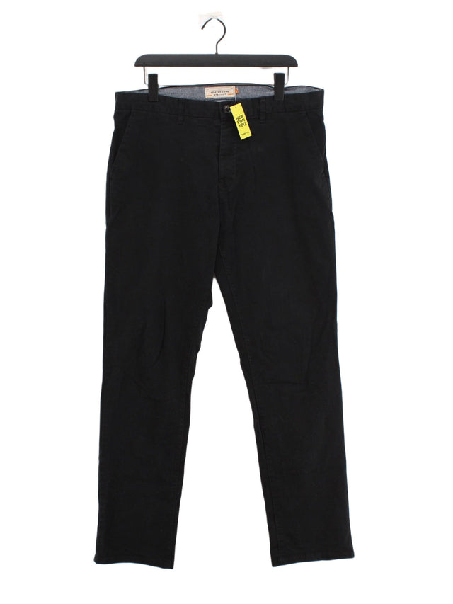 Next Men's Suit Trousers W 36 in Black Cotton with Elastane