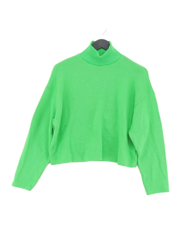 Zara Women's Jumper M Green Viscose with Elastane, Polyamide, Polyester