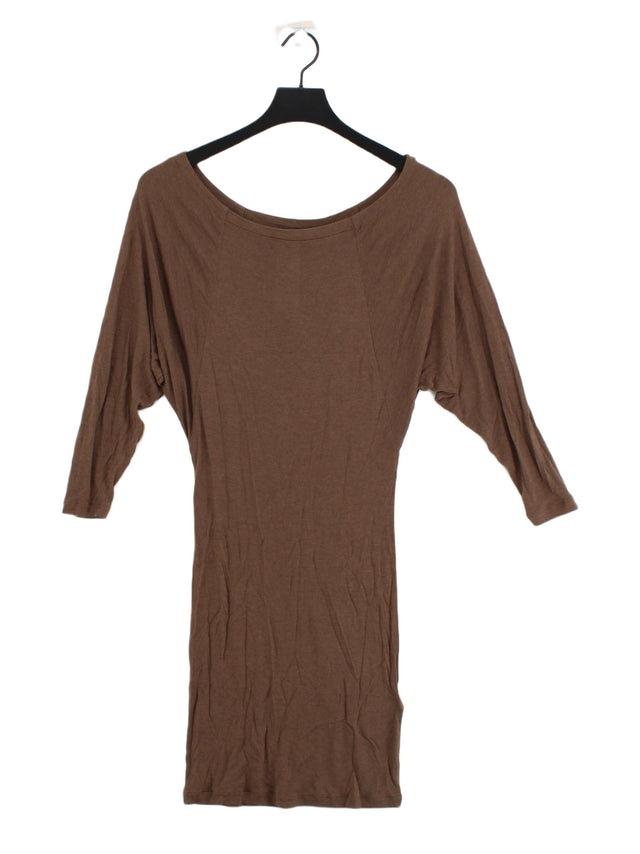 AllSaints Women's Midi Dress UK 4 Brown Viscose with Wool