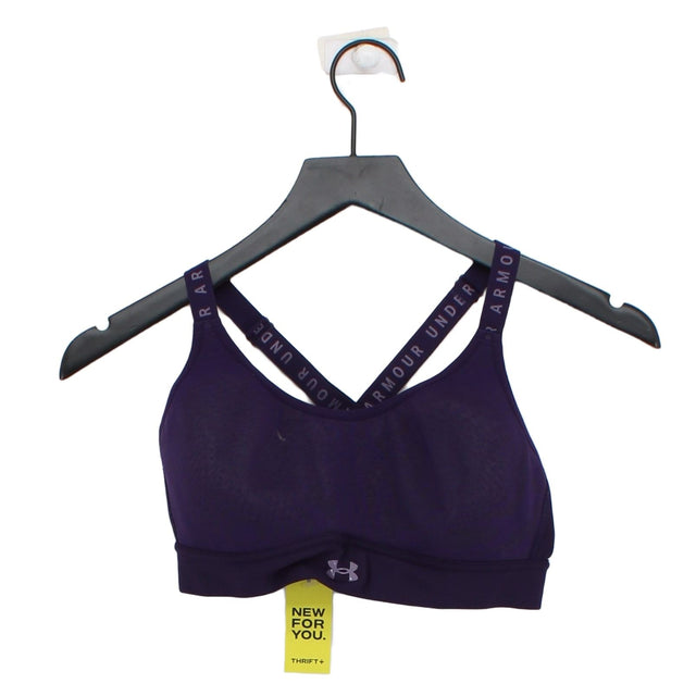 Under Armour Women's T-Shirt S Purple Elastane with Nylon