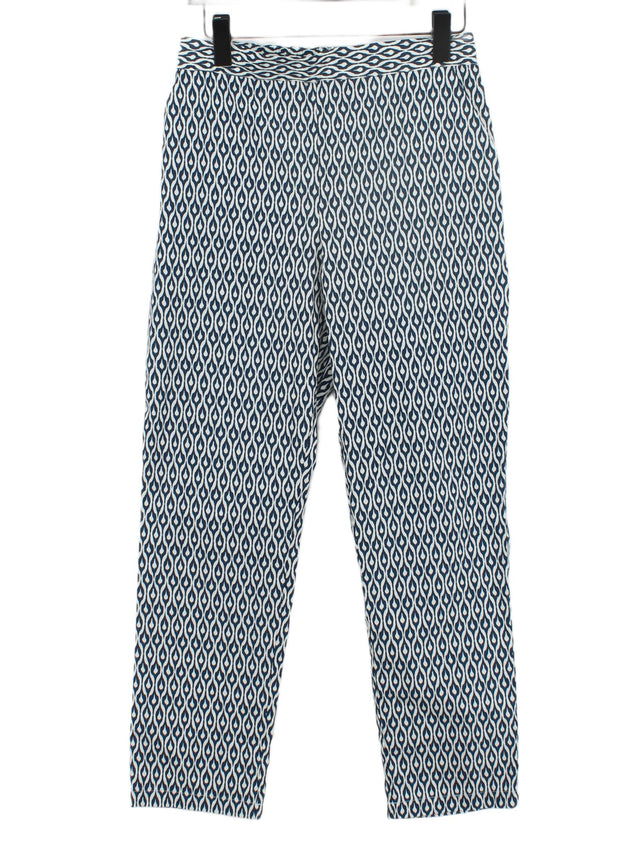 Devernois Women's Suit Trousers UK 10 Blue 100% Cotton