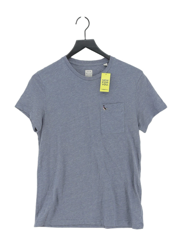 Jack Wills Men's T-Shirt S Blue Cotton with Polyester