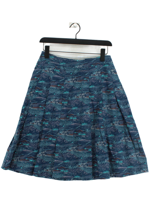 Seasalt Women's Midi Skirt UK 12 Blue 100% Cotton