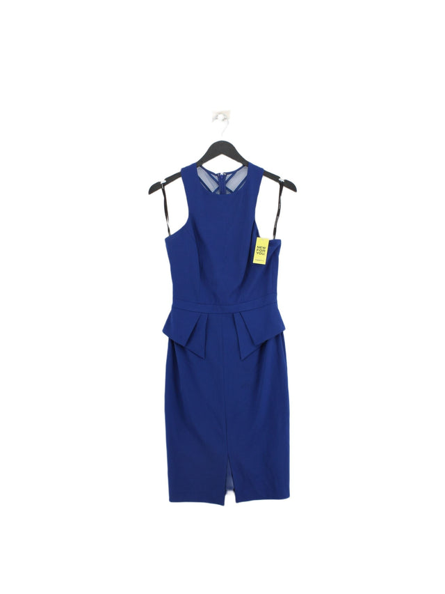 Warehouse Women's Midi Dress UK 8 Blue Polyester with Elastane