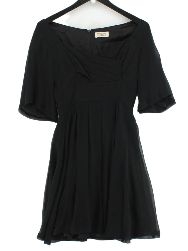 Toast Women's Midi Dress UK 8 Black Silk with Viscose
