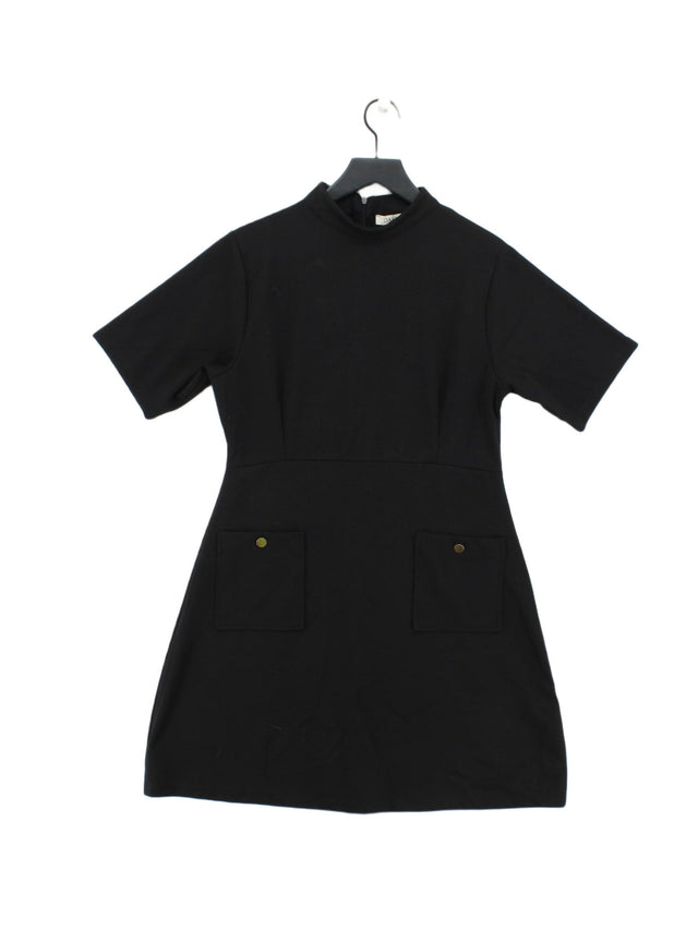 Oasis Women's Midi Dress L Black Polyester with Elastane, Rayon, Viscose
