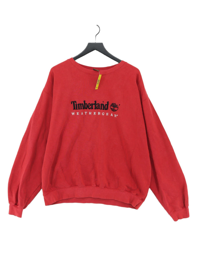 Timberland Men's Jumper XXL Red Cotton with Polyester