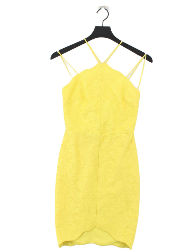 Topshop Women's Mini Dress UK 8 Yellow 100% Polyester