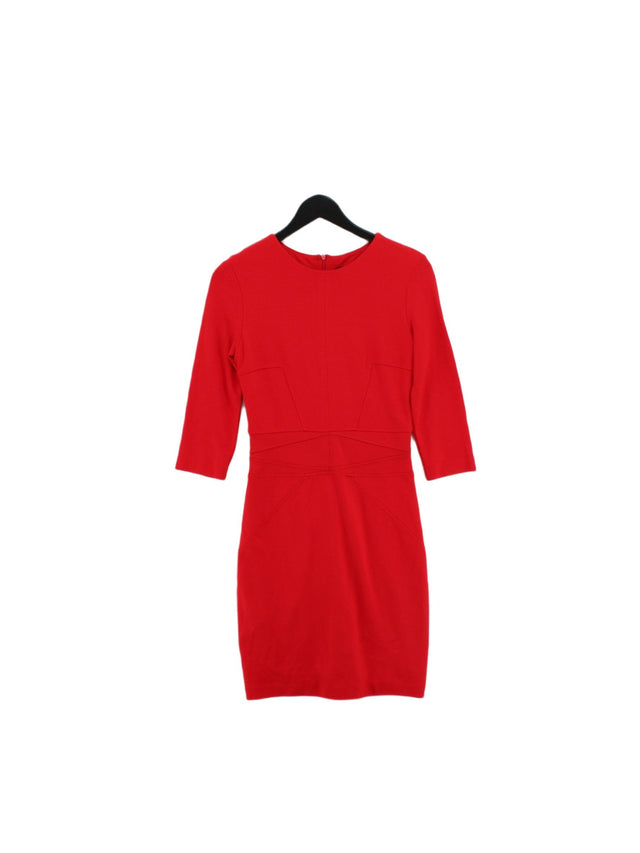 MNG Women's Midi Dress S Red Viscose with Elastane, Polyester