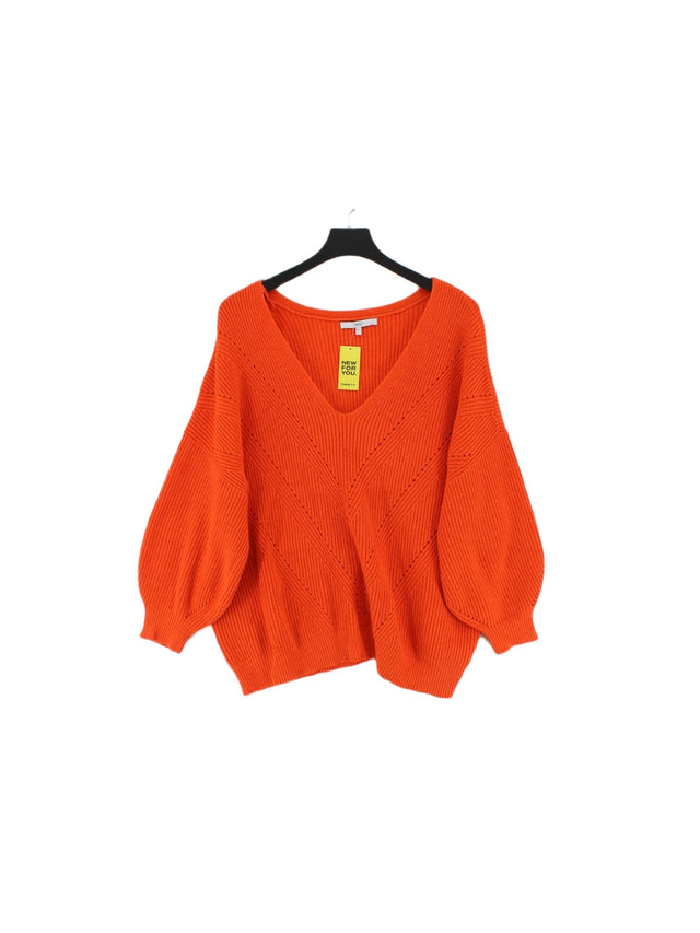 Next Women's Jumper XL Orange Viscose with Nylon, Polyester