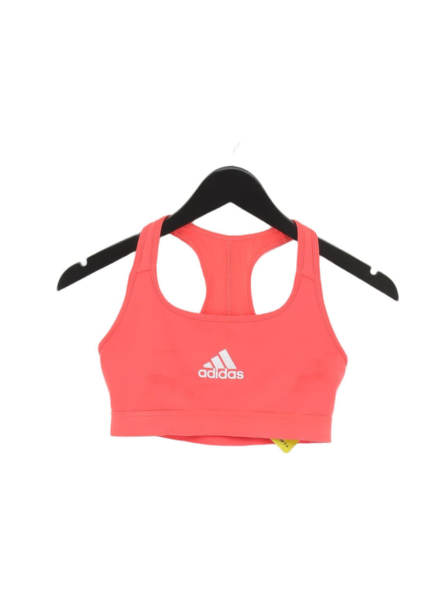 Adidas Women's T-Shirt S Pink Polyester with Elastane