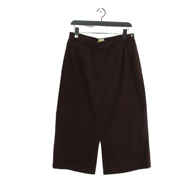 Viyella Women's Maxi Skirt UK 14 Brown Polyester with Elastane