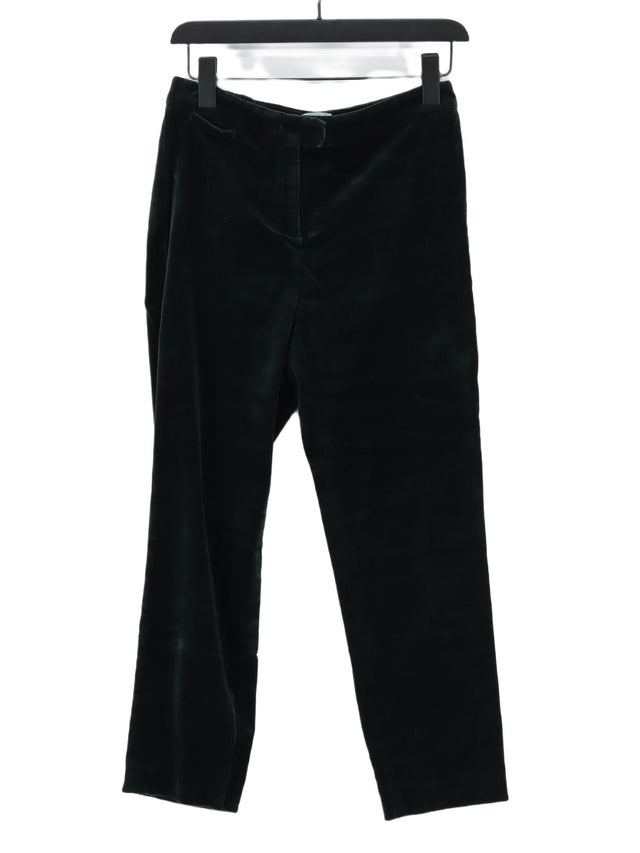 Jigsaw Women's Trousers UK 8 Green Cotton with Elastane, Viscose