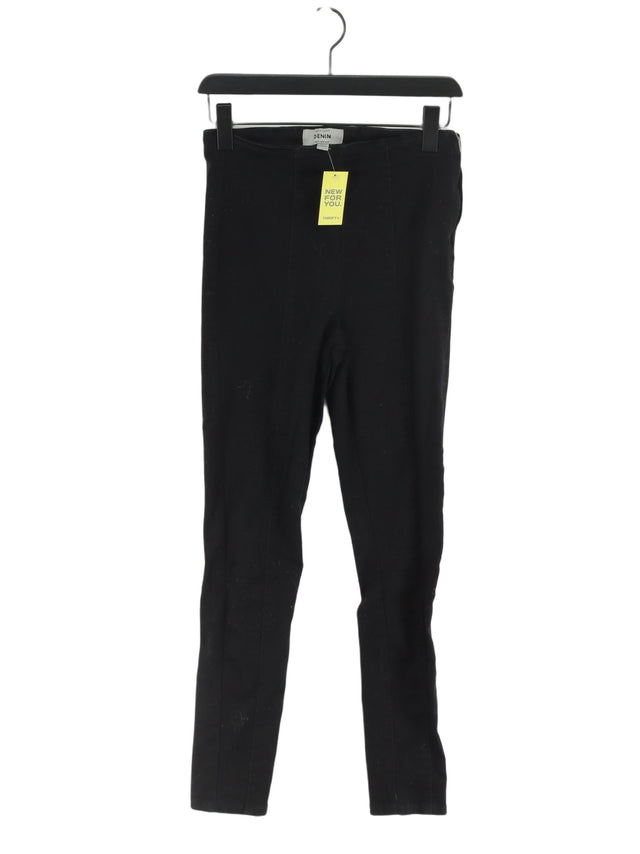 New Look Women's Trousers UK 10 Black Cotton with Elastane, Viscose