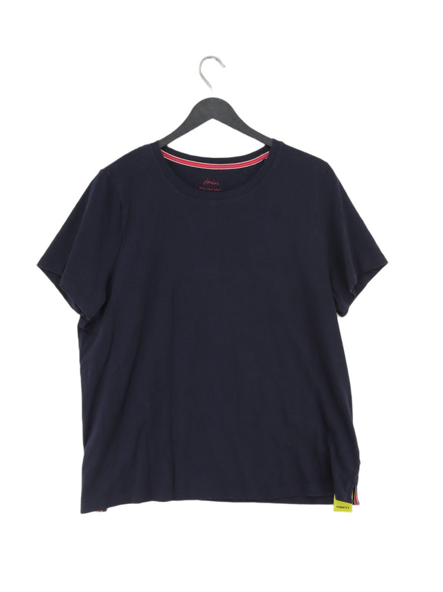 Joules Women's T-Shirt UK 20 Blue 100% Cotton