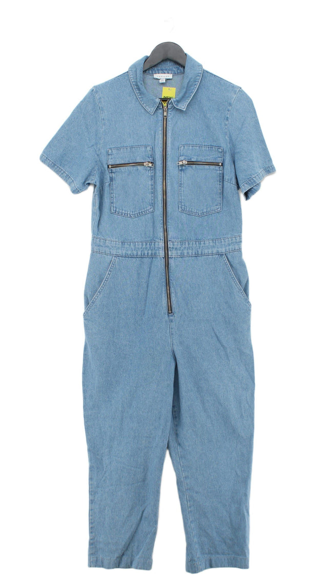 Topshop Women's Jumpsuit UK 16 Blue Cotton with Polyester