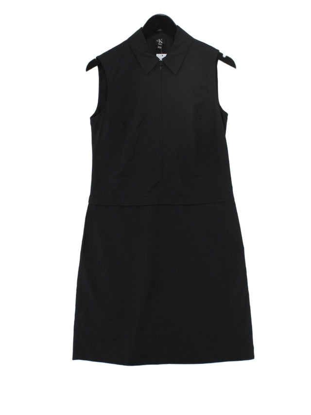 Calvin Klein Women's Midi Dress UK 12 Black 100% Polyamide