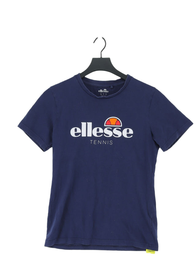 Ellesse Women's T-Shirt UK 12 Blue 100% Cotton