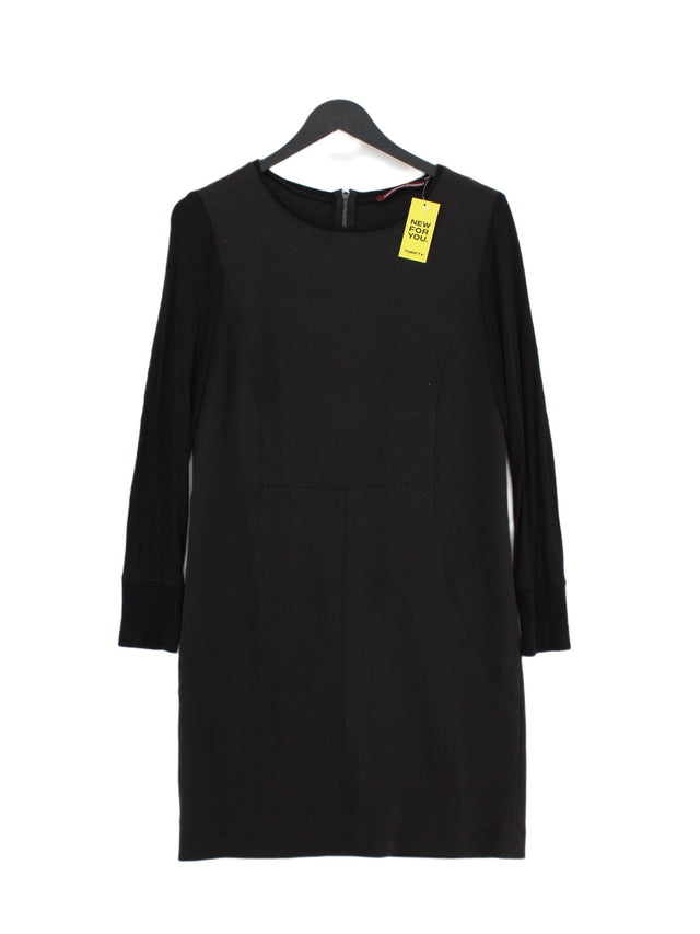 Comptoir Des Cotonniers Women's Midi Dress M Black Viscose with Polyester, Wool