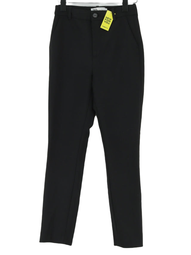 Zara Women's Suit Trousers UK 6 Black Polyester with Elastane, Viscose