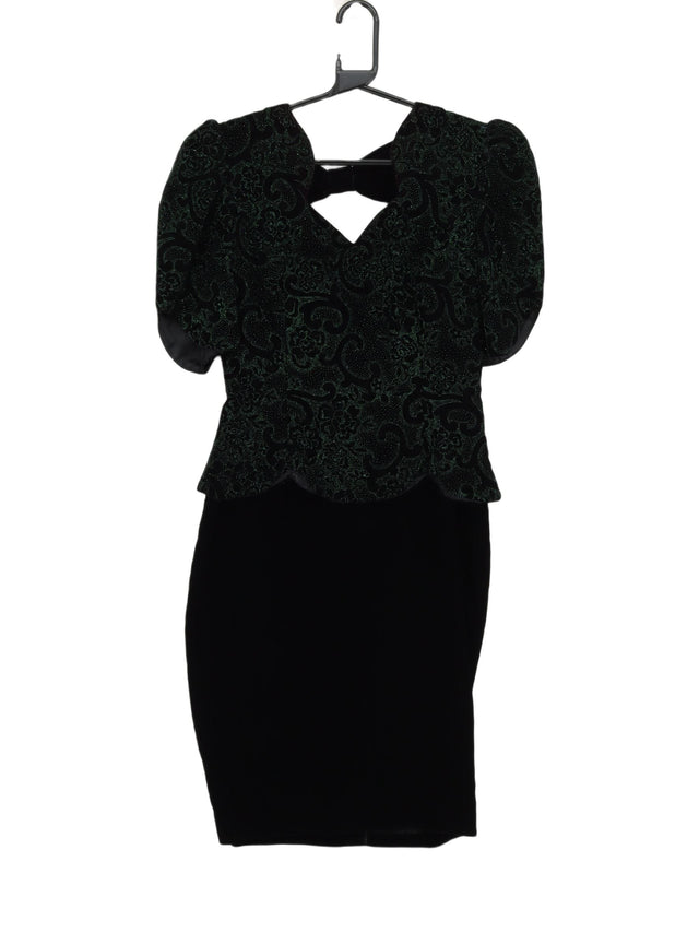 Vintage Scott McClintock Women's Midi Dress UK 10 Black Other with Nylon, Rayon