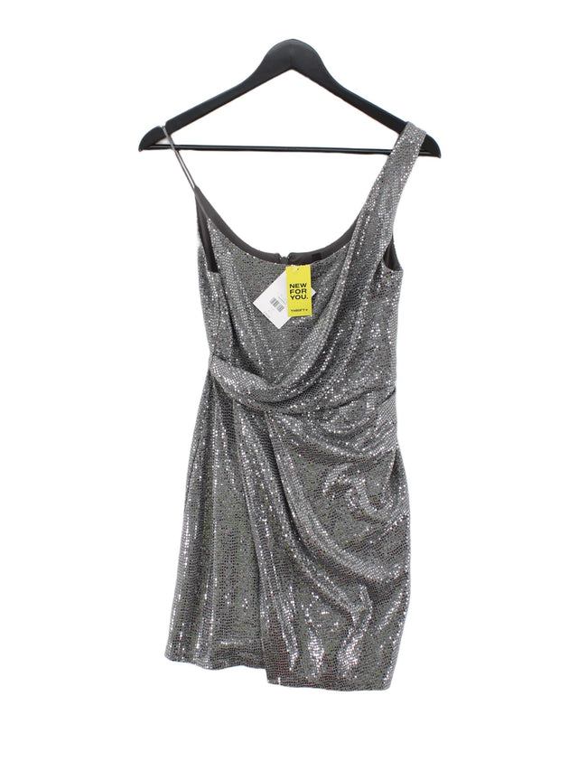 Topshop Women's Midi Dress UK 6 Grey Nylon with Elastane