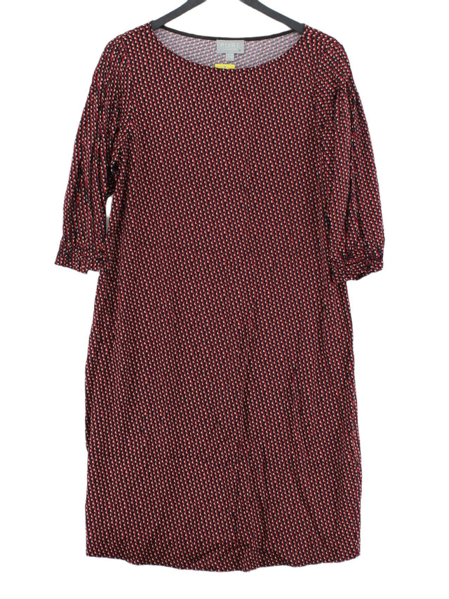 Pure Collection Women's Midi Dress UK 14 Multi Viscose with Elastane