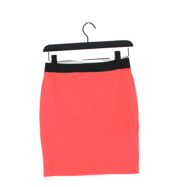 Warehouse Women's Midi Skirt UK 10 Pink Cotton with Elastane