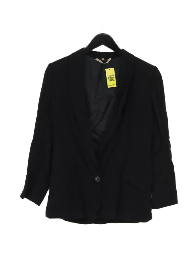 Jigsaw Women's Blazer UK 8 Black Viscose with Other