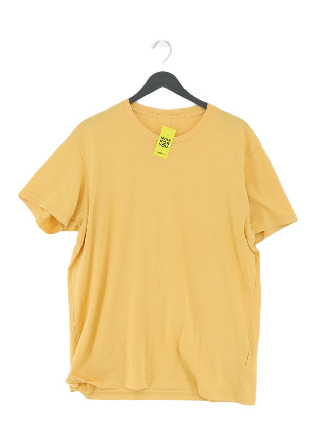 Uniqlo Women's T-Shirt XL Yellow Cotton with Polyester
