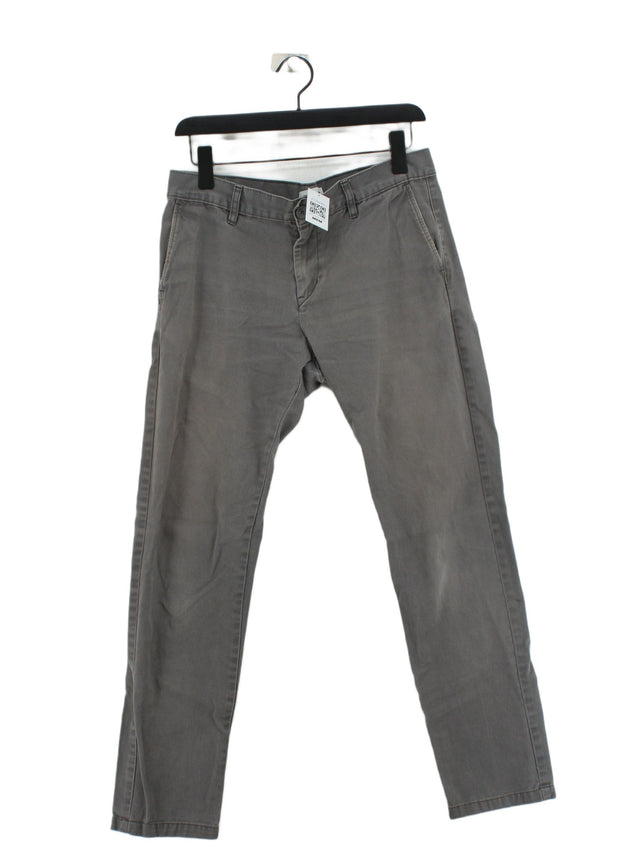 Weekday Men's Trousers W 30 in Grey 100% Cotton