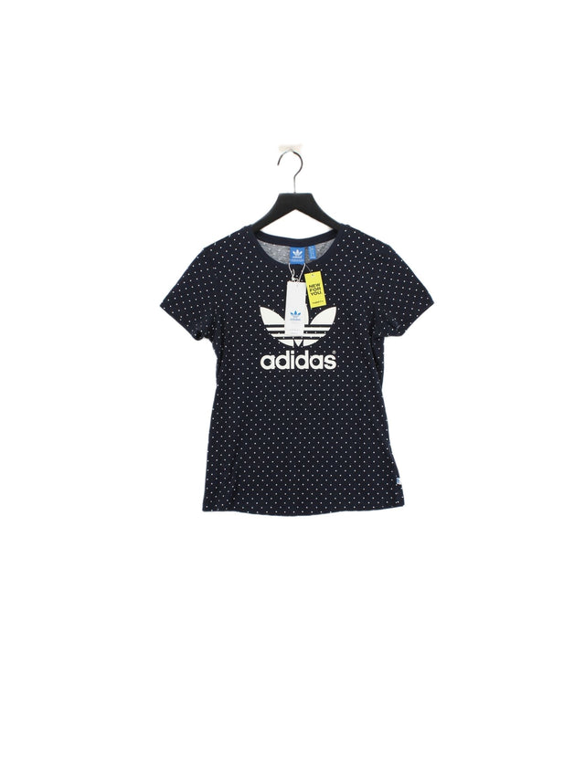 Adidas Women's T-Shirt UK 12 Blue 100% Cotton