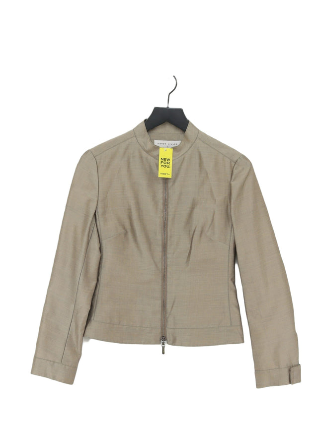 Karen Millen Women's Jacket UK 10 Gold Mohair with Silk, Viscose